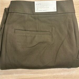 Ann Taylor-Kate Fit Tailored Ankle Pants in Olive size Women’s 12